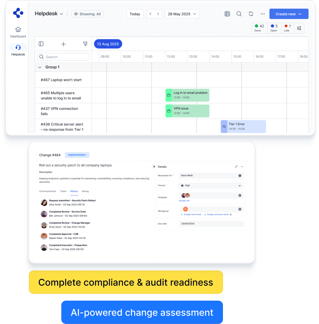Change management software - ITIL-based, AI-powered ITSM Solution