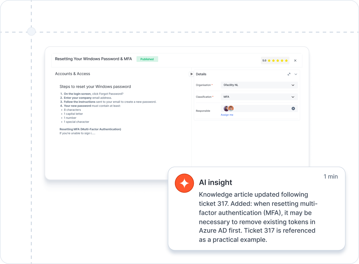 Always up to date - AI-powered knowledge accuracy
